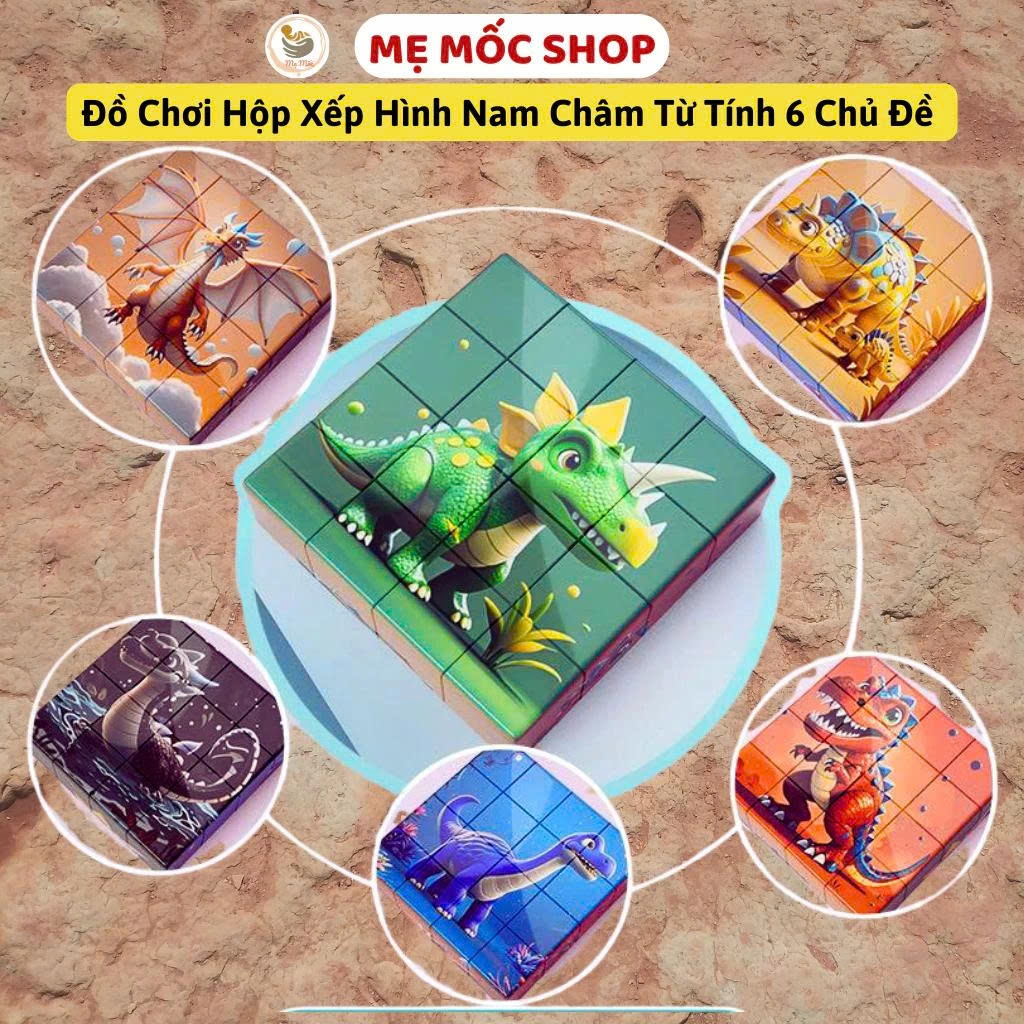 [TẶNG HỘP] Đồ Chơi Xếp Hình Nam Châm Từ Tính 6 Chủ Đề, Đồ Chơi Phát Triển Trí Tuệ Mô Hình 3D Cho Bé