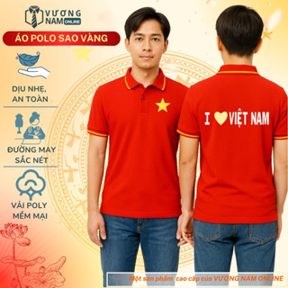 Áo thun polo cờ đỏ sao vàng Việt Nam chất thun cá sấu cổ cao hàng may chuẩn đẹp VNO170