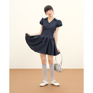 Đầm xoè ngắn tay phồng cổ vest THE C.I.U - Perry Dress