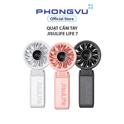 Quạt Cầm Tay Jisulife Life 7 - Pin 3600/5000mAh, 5 Tốc độ gió, Gập 150°, Màn hình Led, Tiện lợi - Bảo hành 12 tháng