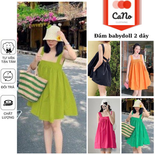 Đầm babydoll 2 dây chun bo ngực dáng dài maxi form rộng mùa hè đi biển váy nhiều màu CANO CLOTHING