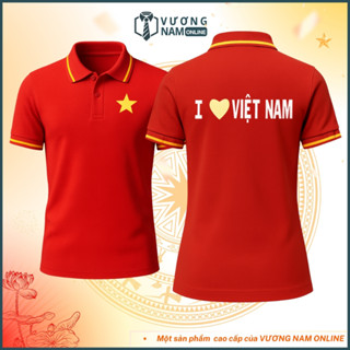 Áo thun polo cờ đỏ sao vàng Việt Nam chất thun cá sấu hàng may chuẩn đẹp cổ cao VNO170
