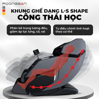 [CÔNG NGHỆ AI] Ghế Massage POOONGSAN MCP-130 Công Thái Học Điều Khiển Giọng Nói Massage 4D Scan Body