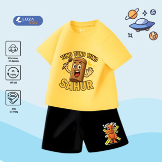  Bộ đồ cho bé trai Tung tung tung sahur hè 2025 - Quần áo trẻ em nam  từ 15-45kg - Loza Kids SB413 