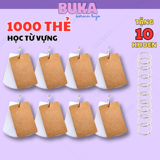 Flashcard Combo 1000 thẻ học từ vựng giấy trắng dày card ghi nhớ học từ mới tiếng anh tiếng nhật tiếng trung
