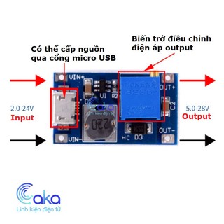 Mạch Tăng Áp Mini 2A MT3608 Micro USB – DC-DC Boost 2V–28V