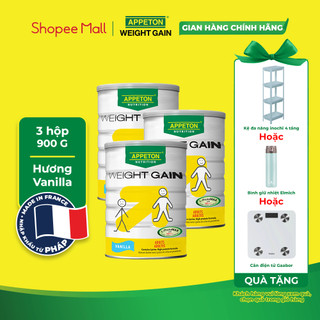  Combo 3 Sữa Appeton Weight Gain cho Người lớn hương Vanilla lon 900g 