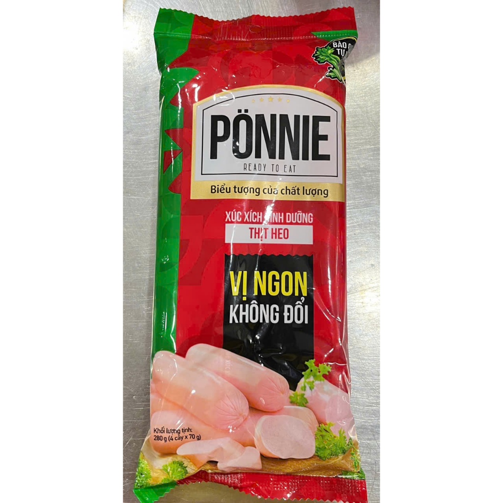 xúc xích ponnie dinh dưỡng thịt heo vị ngon không đổi 280g