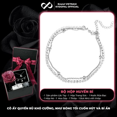 [HCM Hỏa Tốc] Lắc tay bạc nữ KYDOPAL vòng cá tính kép dải đá full mix dây bi xinh xắn trang sức 925 - PAL9C3L20