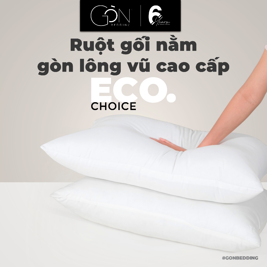 Ruột Gối Nằm Gòn Bedding 50x70 cm (01 cái) - Gòn Lông Vũ / Gòn Bi