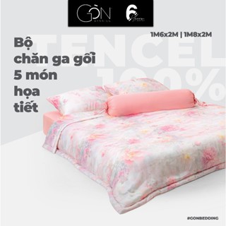 Bộ Chăn Ga Gối 5 Món Gòn Bedding Lụa Tencel Hoạ Tiết Gorgeous Floral 1m6x2m - 1m8x2m
