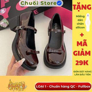 (BẢN XỊN CHUẨN QC) Giày lolita nữ LOẠI 1 mũi tròn chất da PU bóng cao cấp phong cách cổ điển retro
