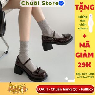 (BẢN XỊN CHUẨN QC) Giày Mary Jane nữ LOẠI 1 nơ xinh miếng đệm gót chống trầy đế cao su đúc nguyên khối ulzzang