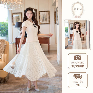   NEW COLLECTION  Chân váy ren dáng dài cao cấp DTM by ThaoMy Chân váy xoè công sở thanh lịch - Cici Long Skirt 