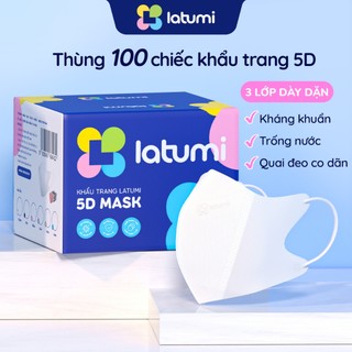 [100 Chiếc] Khẩu Trang 5D LATUMI 3 Lớp Chống Bụi Mịn Chất Lượng Cao Đạt Chuẩn An Toàn