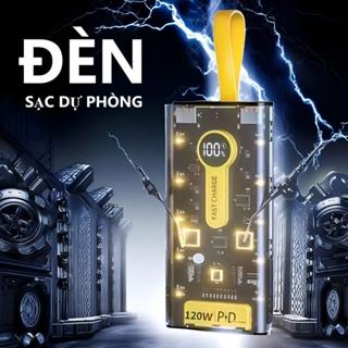 Sạc dự phòng 50000mAh 30000mah sạc nhanh 120W pin dung lượng lớn có dây cắm nhiều điện thoại