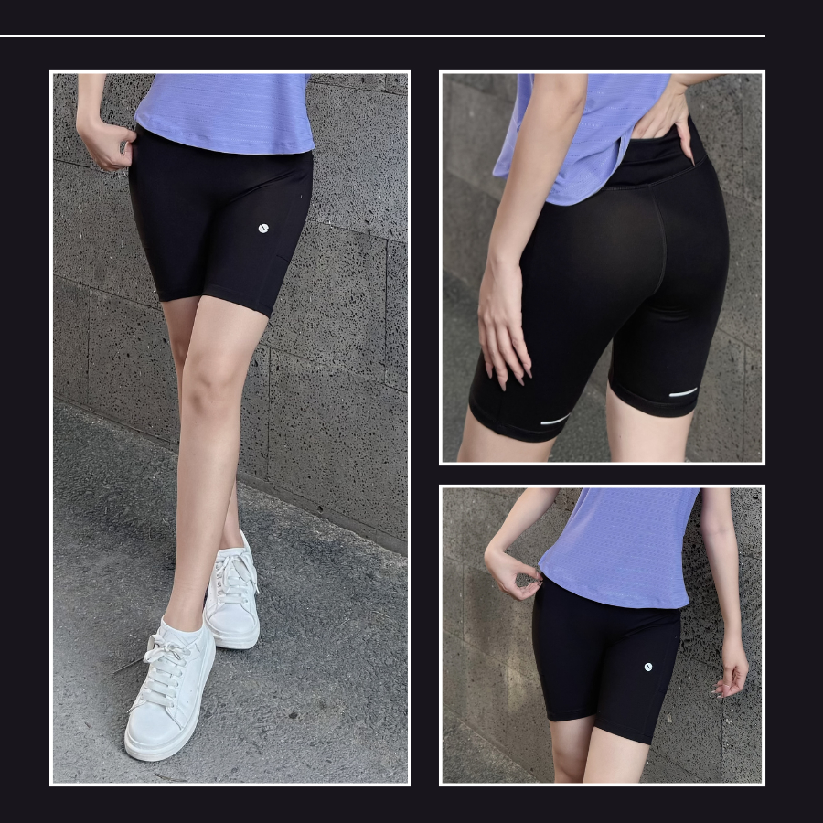 Quần Biker Nữ LV25N03F303 Livan Sport, Quần Đùi Chạy Bộ Nữ Co Giãn Thoáng Khí, Quần Tập Gym Nữ Năng 