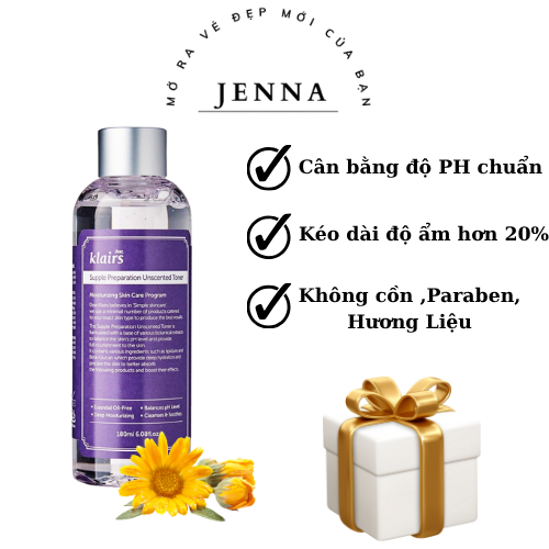 [ CHÍNH HÃNG 100% ] Nước hoa hồng Dưỡng Ẩm Da Không Mùi Klairs Supple Preparation Unscented Toner 18