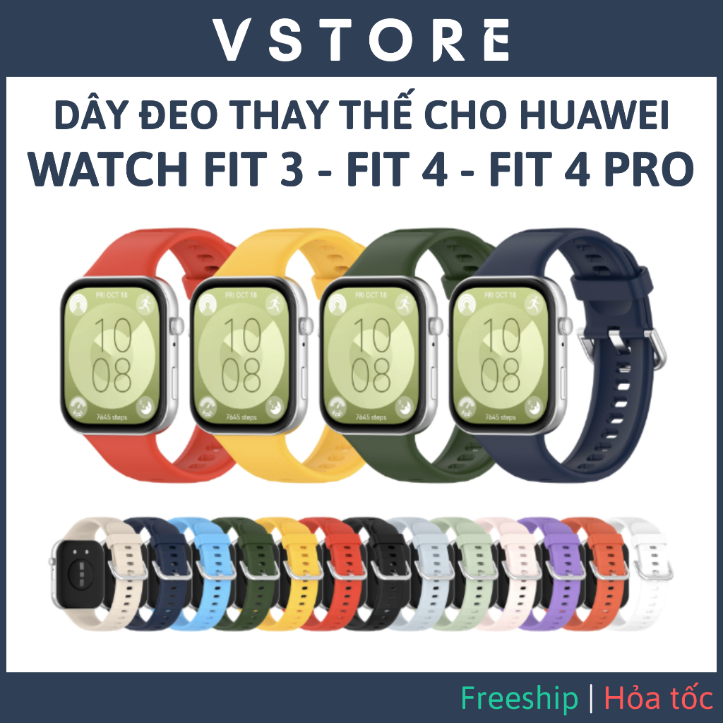 Dây đeo Huawei Watch Fit 4/4 Pro Fit 3 đầu gài KIM LOẠI chắc chắc đủ màu VSTORE HCM