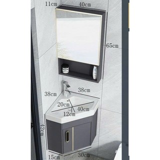 Tủ chậu treo góc mini 38x38cm