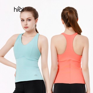 Áo Ba Lỗ Thể Thao Nữ Tập Yoga Gym Hibi Sports TS001 Kiểu Cổ Tim, Kèm Mút