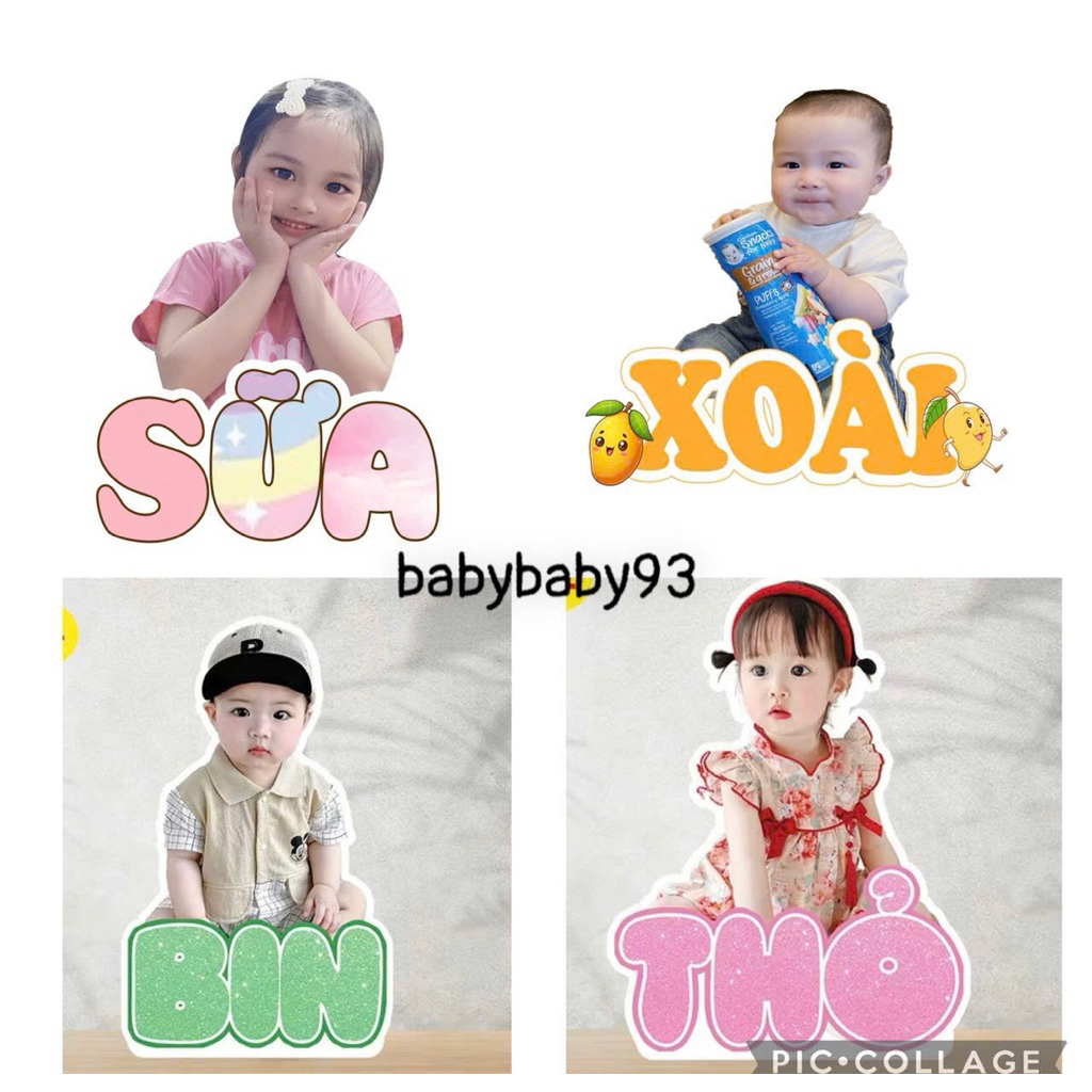 Tên để bàn ghép ảnh bé siêu yêu