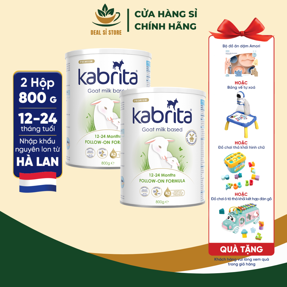[CÔNG THỨC MỚI] Combo 2 Sữa dê Kabrita số 2 - Lon 800g