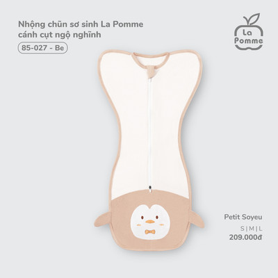 Nhộng chũn sơ sinh La Pomme -Túi ngủ giảm/chống giật mình, giúp bé ngủ ngon  - Thiết kế thông minh, thoáng khí, co giãn
