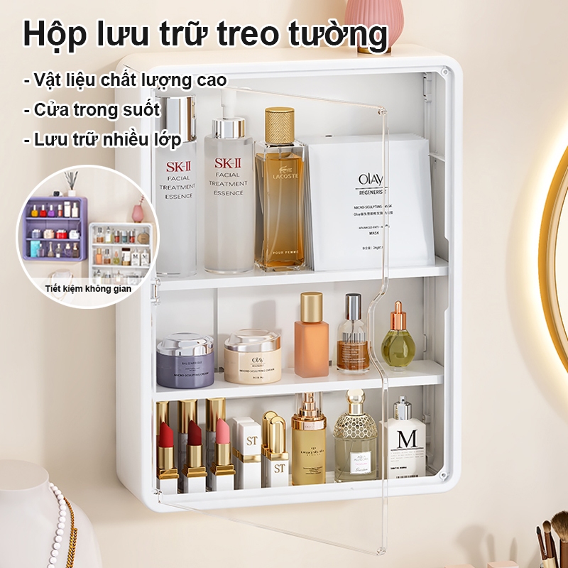 Hộp Đựng Mỹ Phẩm Treo Tường,Tủ Đựng Mỹ Phẩm, Nước Hoa Treo tường