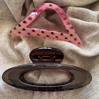  Kẹp Tóc Càng Cua hoa sứ tam giác hồng  bầu dục mới Cho Nữ Phong Cách Hàn Quốc T1-KHO2  