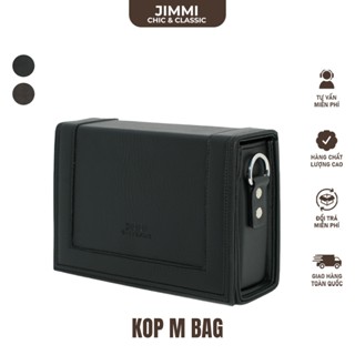 Túi đeo chéo Hộp Nam KOP BAG SIZE M (22x15x7.5) Jimmibags Da tổng hợp Chống xước Chống nước Đen Nâu