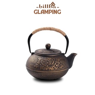  Ấm trà gang đúc Tetsubin 0.9l chống gỉ giữ nhiệt lâu cao cấp dùng pha trà và đun nước - Billba Glamping 