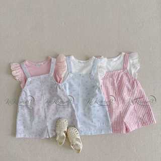 Set yếm kèm áo tay cánh tiên dễ thương cho bé gái Kakummi (KM24-ST358)