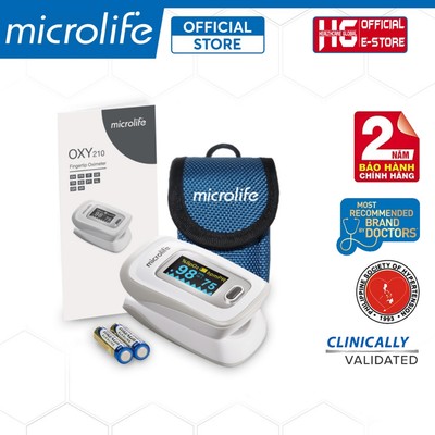 Máy Đo Nồng Độ Oxy Trong Máu Và Nhịp Tim Microlife OXY210 | Đo Chỉ Số Tưới Máu (PI) - Màn Hình Màu OLED