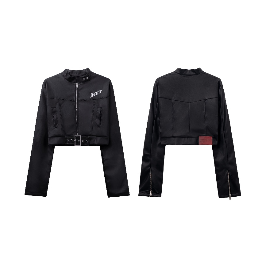 ÁO KHOÁC DA NỮ ISME JANNIE CROPPED LEATHER JACKET