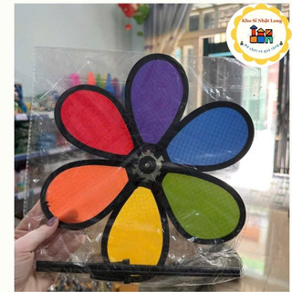 [6 cánh 28cm ] Chong chóng cầu vồng loại vải, 6 cánh 28cm, trang trí sân vườn, quán caffe, trà sữa