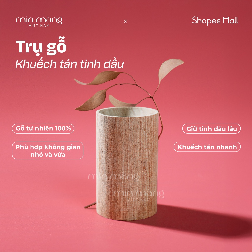 Trụ Gỗ Khuếch Tán Tinh Dầu Thơm Phòng MỊN MÀNG Từ Gỗ Tự Nhiên Toả Hương Thoang Thoảng Combo 1-5 Trụ