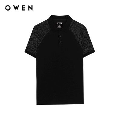 Owen - Áo polo Bodyfit APV253623 màu Đen chất liệu CVC Spandex