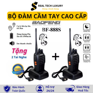 COMBO 2 BỘ ĐÀM CHÍNH HÃNG BAOFENG BF888s CỰC CHẤT - Tặng Kèm Tai Nghe -Đàm Cầm Tay Siêu Xa