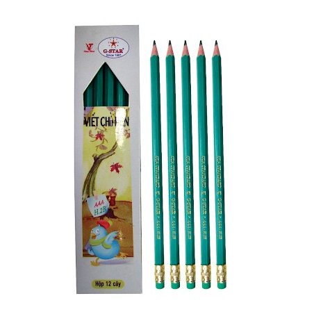 Bút Chì Gỗ Đen Dẻo H2B G-STAR AAA (Thân Xanh Lá)