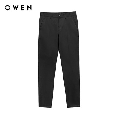 Owen - Quần khaki Regular Fit QKR251280 màu Đen chất liệu Poly recycled (Renu)