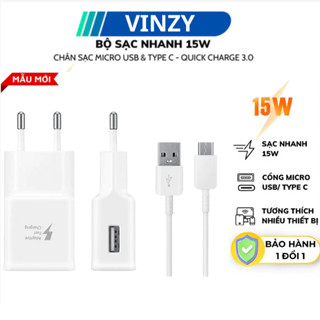 Sạc Nhanh samsung 15W sạc siêu nhanh Củ sạc samsung USB cáp sạc samsung Type C Micro