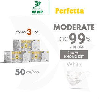  Combo 3 Hộp Khẩu Trang Perfetta Moderate 50 Cái Hộp - 3 Lớp Siêu Mịn 