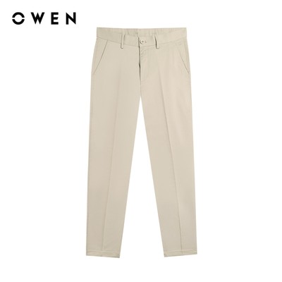 Owen - Quần khaki Regular Fit QKR251279 màu Be chất liệu Poly recycled (Renu)