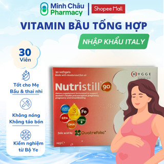  Vitamin tổng hợp cho mẹ bầu Nutristill bổ sung Vitamin DHA Acic Foclic nhập khẩu chính hãng Châu Âu Hộp 30V 