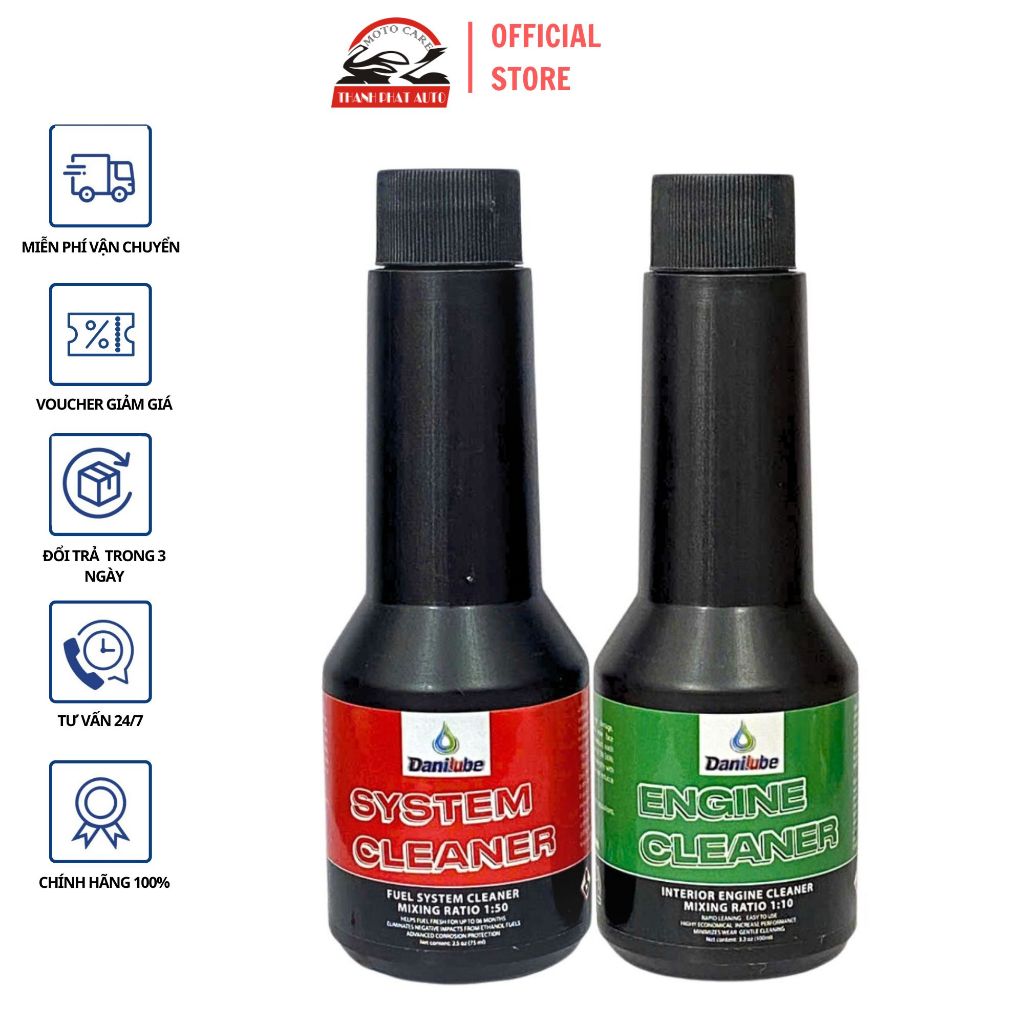 Combo vệ sinh kim phun buồng đôt, vệ sinh động cơ Danilube