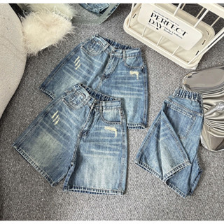 Quần Jeans Ngố.Lửng  Nữ QC Rách Phối Lưng Thun Sau  7747  