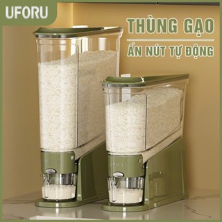 [MÀU MỚI] - Thùng gạo ấn nút tự động UFORU thiết kế thông minh tiện lợi chất liệu nhựa cao cấp an toàn - UF726
