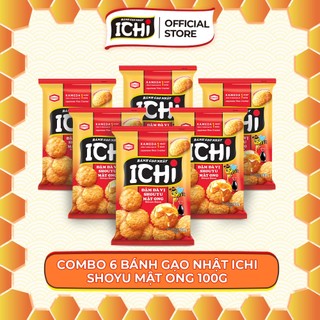  Combo 6 gói 100g Bánh gạo Nhật ICHI vị Shouyu mật ong giòn tan đậm đà 