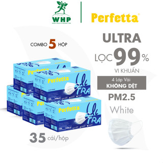  Combo 5 Hộp Khẩu Trang Y Tế Perfetta Ultra 4 Lớp Ngăn Bụi Pm2.5 